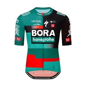 LE COL Rövid ujjú kerékpáros mez - BORA HANSGROHE 2023 SPORT REPLICA - piros/zöld/fekete