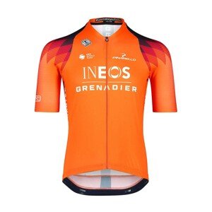 BIORACER Rövid ujjú kerékpáros mez - INEOS GRENADIERS 2023 ICON TRAINING - narancssárga/kék