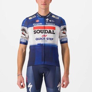 CASTELLI Rövid ujjú kerékpáros mez - SOUDAL QUICK-STEP 23 - fehér/kék