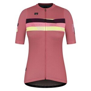 GOBIK Rövid ujjú kerékpáros mez - STARK LADY - rózsaszín/bordó/sárga