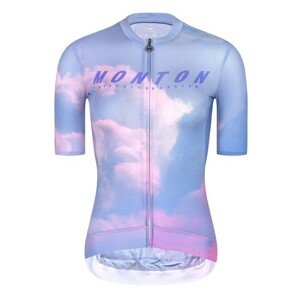MONTON Rövid ujjú kerékpáros mez - EVENINGGLOW LADY - rózsaszín/világoszöld/lila