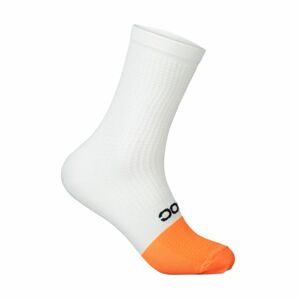 POC Klasszikus kerékpáros zokni - FLAIR - fehér/narancssárga