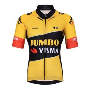 BONAVELO Rövid ujjú kerékpáros mez - JUMBO-VISMA '23 KIDS - fekete/sárga