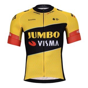 BONAVELO Rövid ujjú kerékpáros mez - JUMBO-VISMA 2023 - sárga/fekete