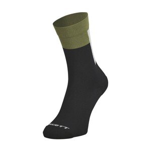 SCOTT Klasszikus kerékpáros zokni - BLOCK STRIPE CREW - zöld/fekete