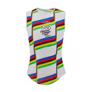 SANTINI Ujjatlan kerékpáros póló - UCI COLORADO SPRINGS 1986 - fehér/szivárványos