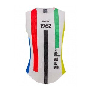 SANTINI Ujjatlan kerékpáros póló - UCI SALO' DEL GARDA 1962 - szivárványos/fehér