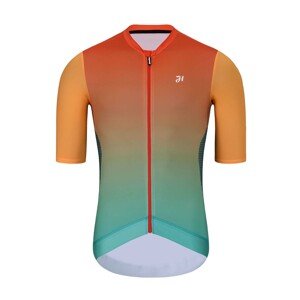 HOLOKOLO Rövid ujjú kerékpáros mez - INFINITY - narancssárga/piros/zöld