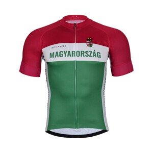 BONAVELO Rövid ujjú kerékpáros mez - HUNGARY - piros/zöld/fehér