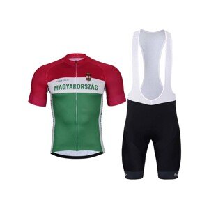 BONAVELO Rövid kerékpáros mez rövidnadrággal - HUNGARY - zöld/piros/fehér/fekete