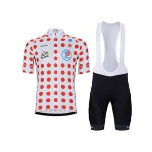 BONAVELO Rövid kerékpáros mez rövidnadrággal - TOUR DE FRANCE 2023 - piros/fehér/fekete