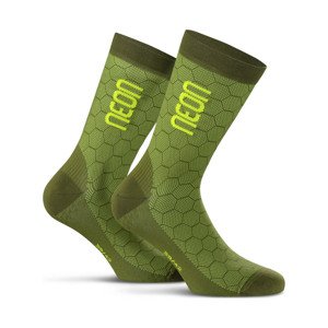 NEON Klasszikus kerékpáros zokni - NEON 3D - sárga/zöld