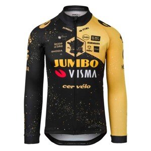 AGU Hosszú ujjú kerékpáros mez nyári - JUMBO-VISMA VELODROME TDF 2023 - sárga/fekete