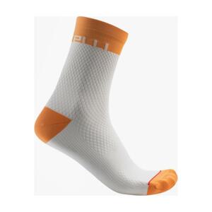 CASTELLI Klasszikus kerékpáros zokni - VELOCISSIMA 12 - fehér/narancssárga