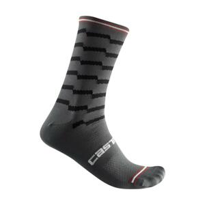 CASTELLI Klasszikus kerékpáros zokni - UNLIMITED 18 - fekete/szürke