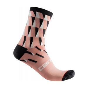 CASTELLI Klasszikus kerékpáros zokni - PENDIO 12 - rózsaszín/fekete