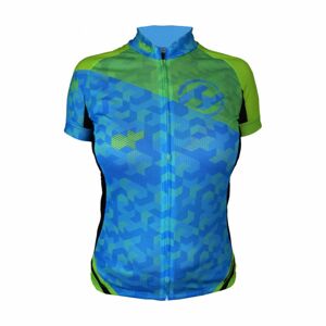 HAVEN Rövid ujjú kerékpáros mez - SINGLETRAIL WOMEN - kék/zöld