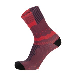 SANTINI Klasszikus kerékpáros zokni - OPTIC - piros/fekete