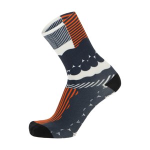 SANTINI Klasszikus kerékpáros zokni - OPTIC - fehér/narancssárga/szürke