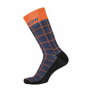 SANTINI Klasszikus kerékpáros zokni - DINAMO MEDIUM - narancssárga/kék