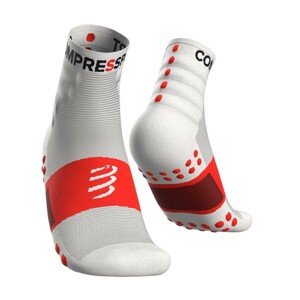 COMPRESSPORT Klasszikus kerékpáros zokni - TRAINING - fehér/piros