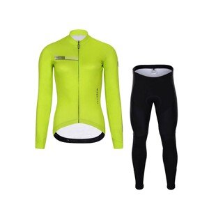 HOLOKOLO Hosszú kerékpáros mez és nadrág - VIBES LADY WINTER - sárga/fekete