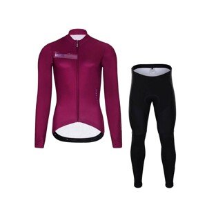 HOLOKOLO Hosszú kerékpáros mez és nadrág - VIBES LADY WINTER - rózsaszín/fekete
