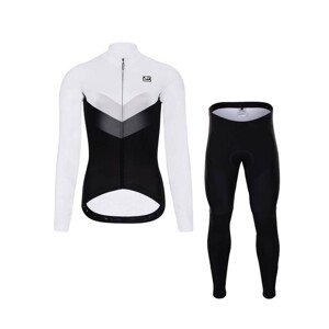 HOLOKOLO Hosszú kerékpáros mez és nadrág - ARROW LADY WINTER - fekete/fehér