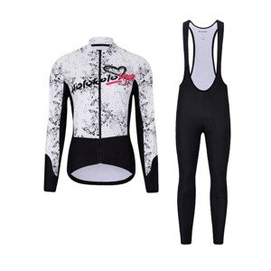 HOLOKOLO Kerékpáros téli kabát és nadrág - GRAFFITI LADY - fekete/fehér
