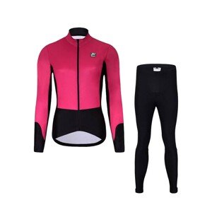 HOLOKOLO Kerékpáros téli kabát és nadrág - CLASSIC LADY - fekete/rózsaszín