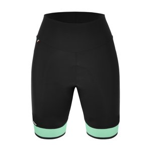 SANTINI Rövid kerékpáros nadrág kantár nélkül - GIADA PURE - fekete/zöld