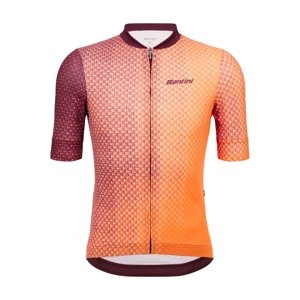 SANTINI Rövid ujjú kerékpáros mez - PAWS FORMA - narancssárga/bordó