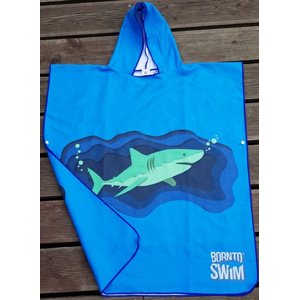Poncsó borntoswim shark poncho junior blue s