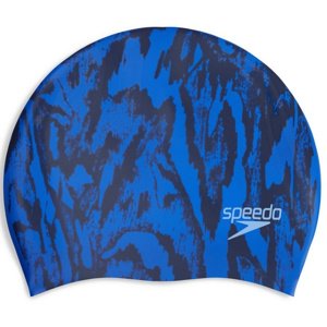 Speedo long hair cap printed sötétkék