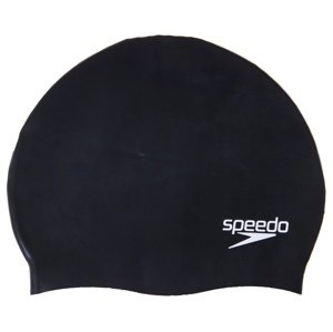 Speedo plain moulded silicone cap fekete