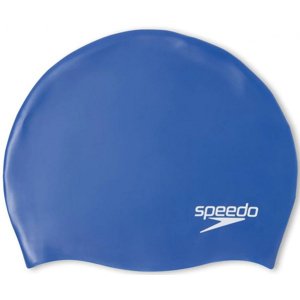 Speedo plain moulded silicone junior cap kék