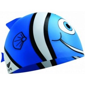 úszósapka tyr silicone cap happy fish kék