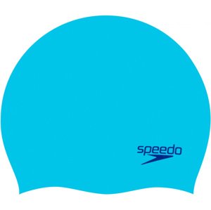 Speedo plain moulded silicone junior cap világos kék
