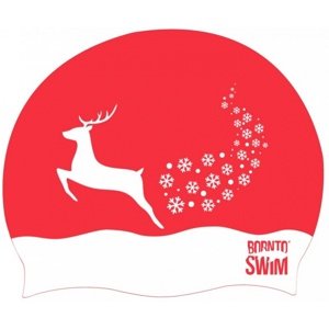 úszósapka borntoswim snowflakes reindeer cap sötétvörös