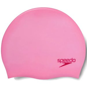 Speedo plain moulded silicone junior cap világos rózsaszín