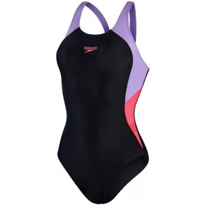 Speedo colourblock splice muscleback black/miami lilac/rasberry fill l